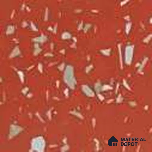 Red Terrazzo Look 1045 SM 8 ft x 4 ft High Gloss Finish Decorative Laminate - 1 mm | Suitable for TV Unit, Wardrobe, Kitchen Cabinets