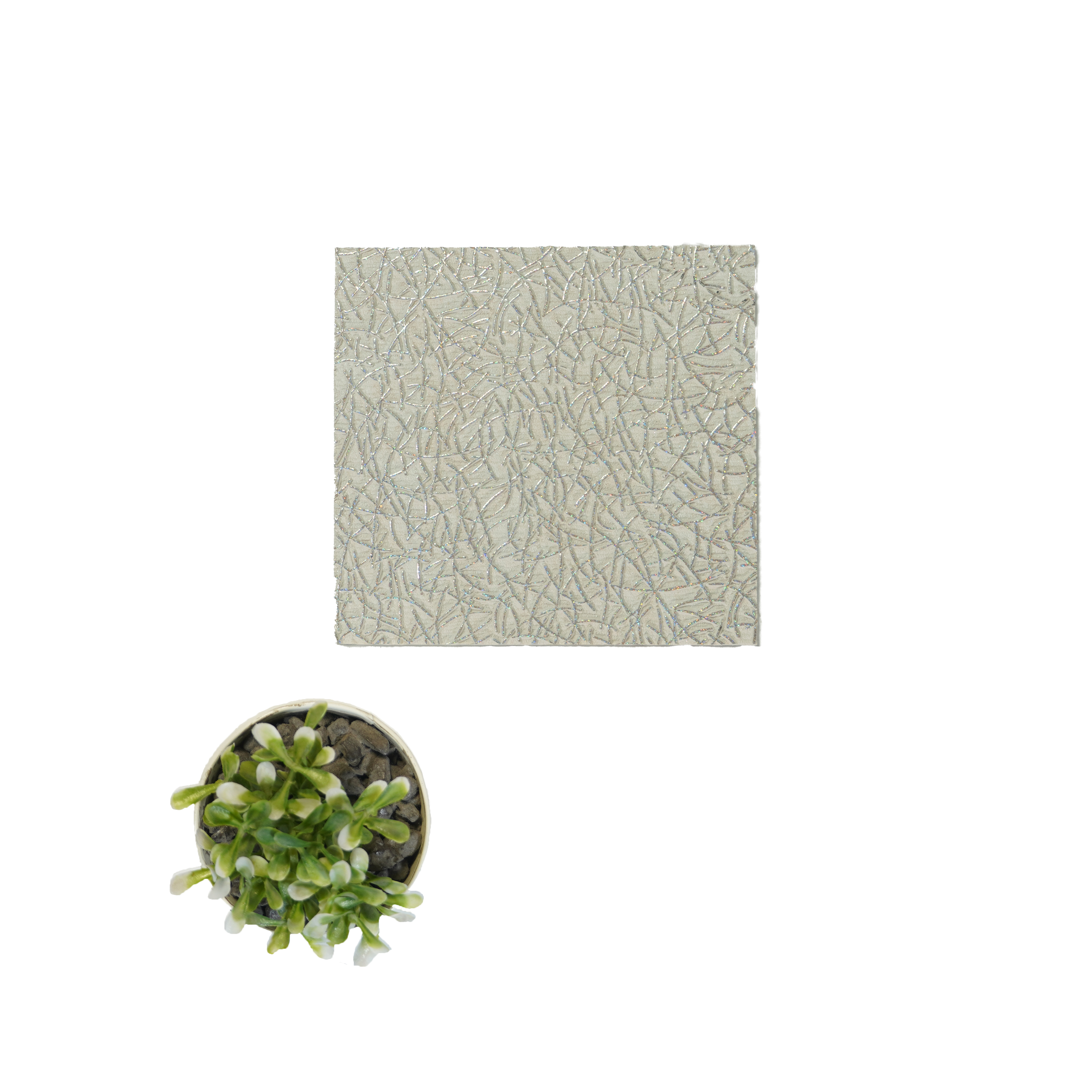 Cream Patterned Look Charcoal Decorative Wall Panel PN 04512 8 ft x 2 ft - 4 mm | Suitable for Feature Wall, TV Unit & Living Room | Width is Subjected to 5% Variation
