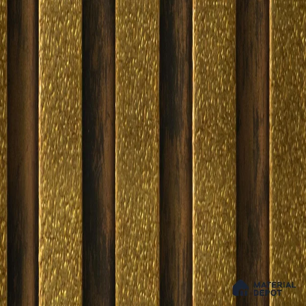 Brown Metallic Louver PN 06190 8 ft x 4.9 inch Charcoal Panel - 12 mm | Suitable for Feature Wall, TV Unit & Living Room | Width is Subjected to 5% Variation