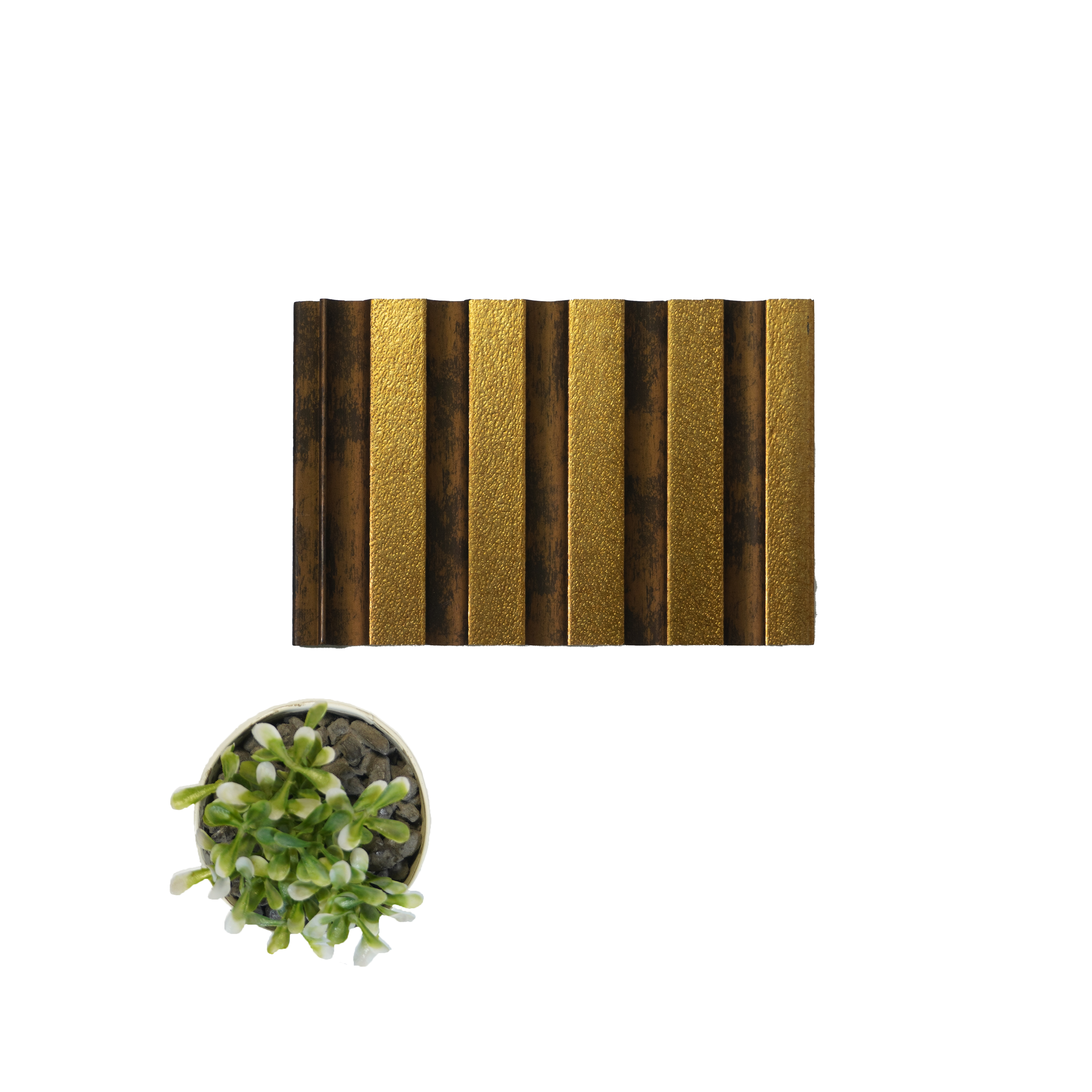 Brown Metallic Louver PN 06190 8 ft x 4.9 inch Charcoal Panel - 12 mm | Suitable for Feature Wall, TV Unit & Living Room | Width is Subjected to 5% Variation