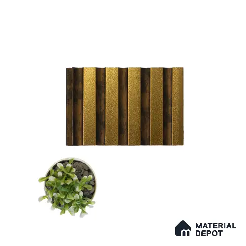Brown Metallic Louver PN 06190 8 ft x 4.9 inch Charcoal Panel - 12 mm | Suitable for Feature Wall, TV Unit & Living Room | Width is Subjected to 5% Variation
