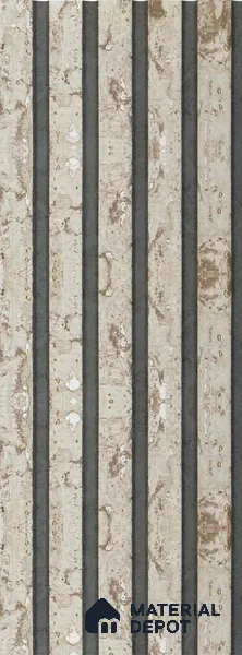 Grey Stone Louver PN 06191 8 ft x 4.9 inch Charcoal Panel - 12 mm | Suitable for Feature Wall, TV Unit & Living Room | Width is Subjected to 5% Variation