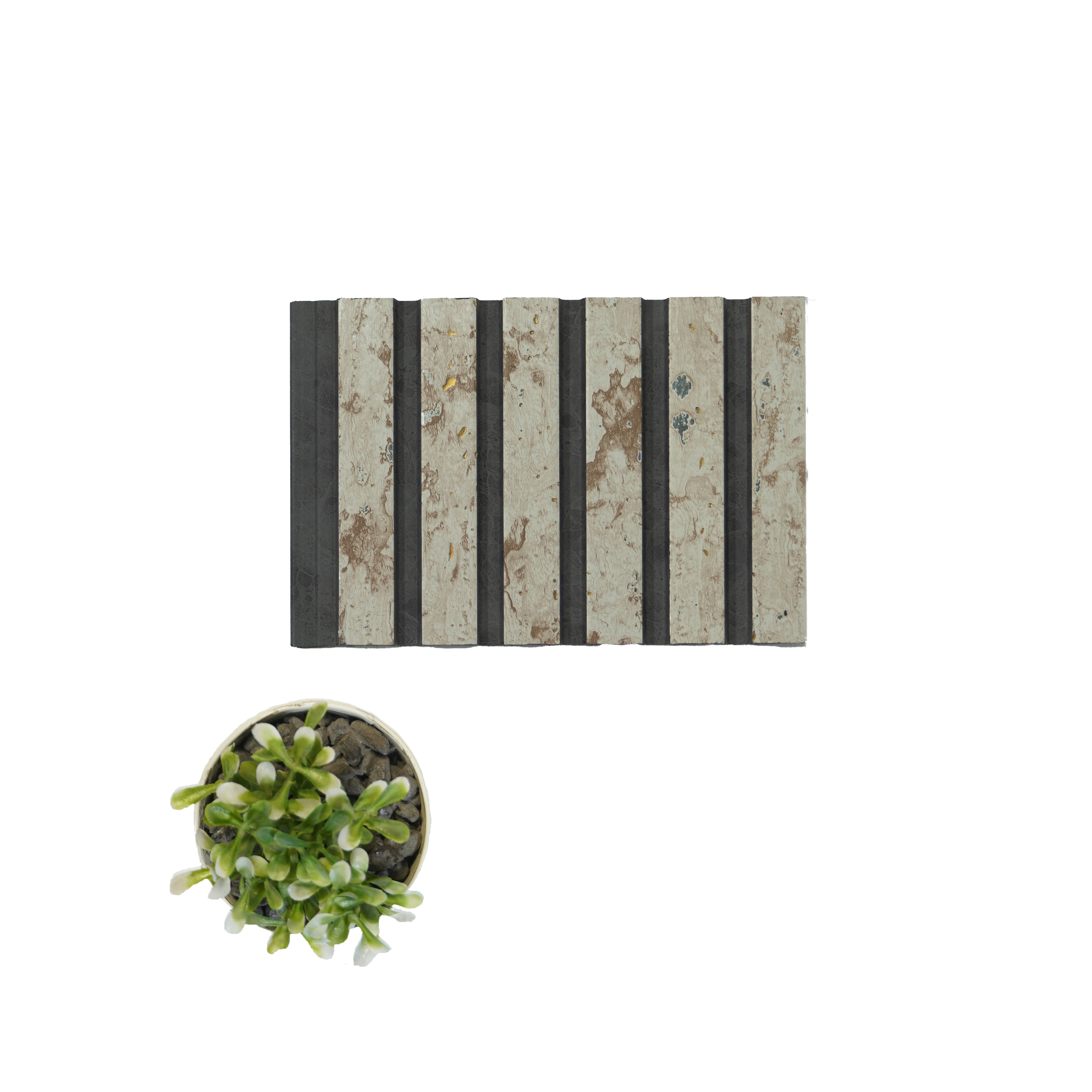 Grey Stone Louver PN 06191 8 ft x 4.9 inch Charcoal Panel - 12 mm | Suitable for Feature Wall, TV Unit & Living Room | Width is Subjected to 5% Variation
