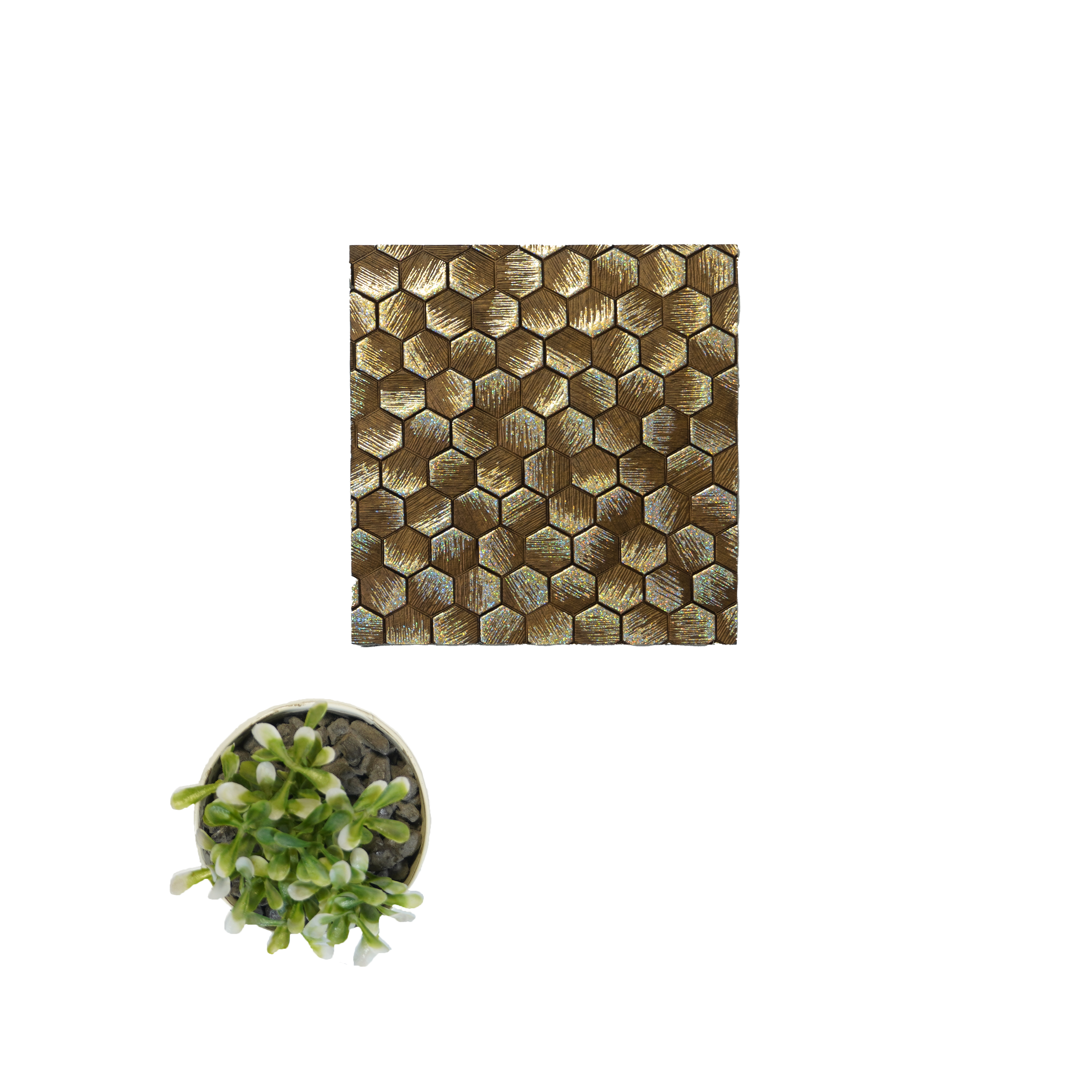 Gold Patterned Look Charcoal Decorative Wall Panel PN 04533 8 ft x 2 ft - 4 mm | Suitable for Feature Wall, TV Unit & Living Room | Width is Subjected to 5% Variation
