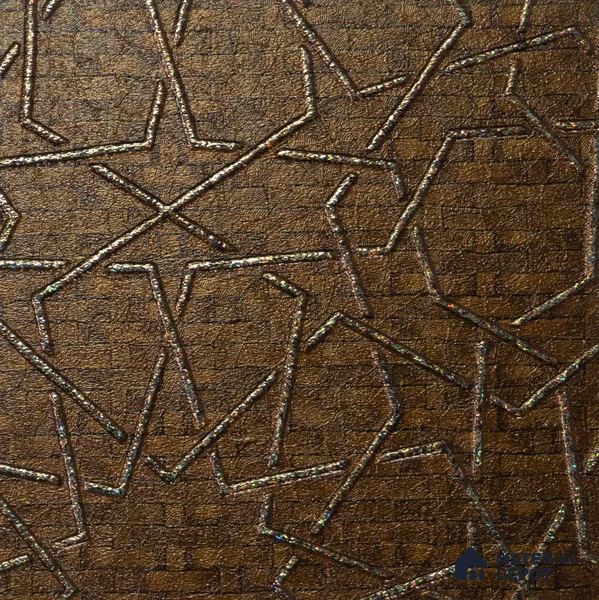 Gold Patterned Look Charcoal Decorative Wall Panel PN 04531 8 ft x 2 ft - 4 mm | Suitable for Feature Wall, TV Unit & Living Room | Width is Subjected to 5% Variation