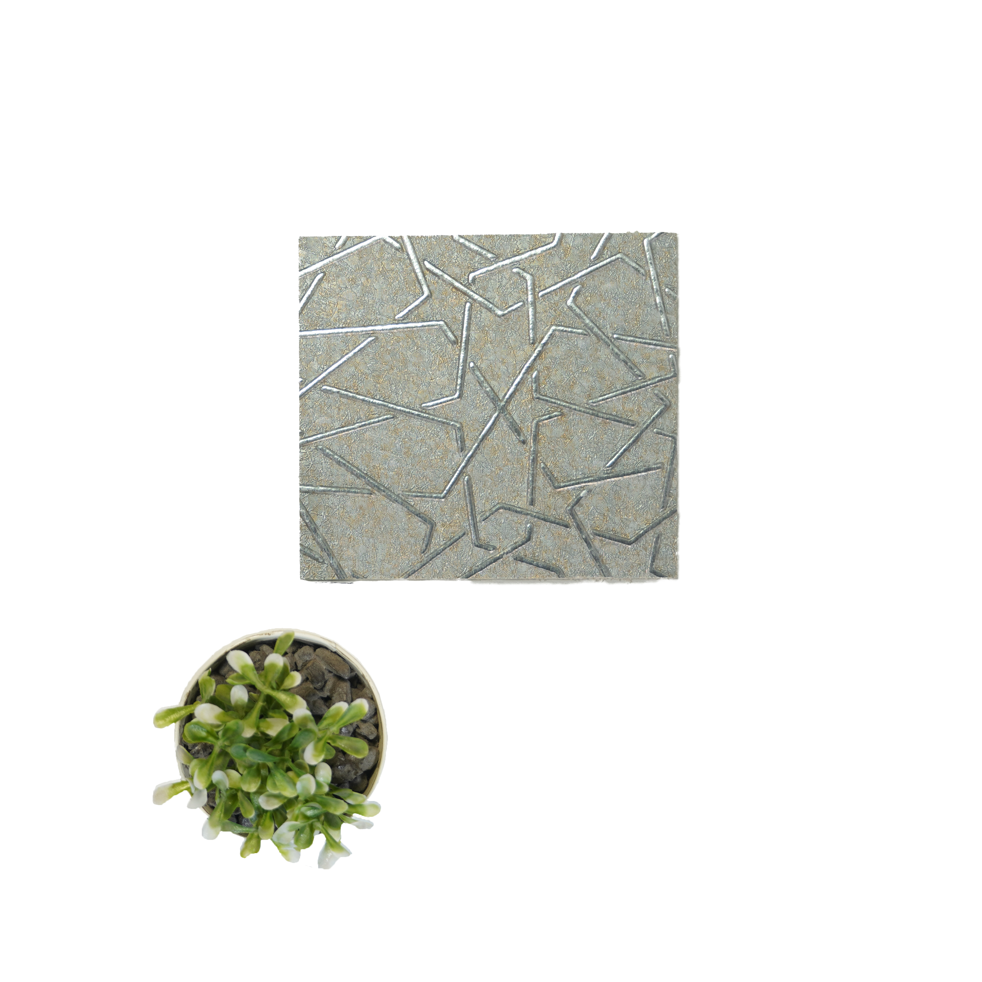 Cream Patterned Look Charcoal Decorative Wall Panel PN 04532 8 ft x 2 ft - 4 mm | Suitable for Feature Wall, TV Unit & Living Room | Width is Subjected to 5% Variation