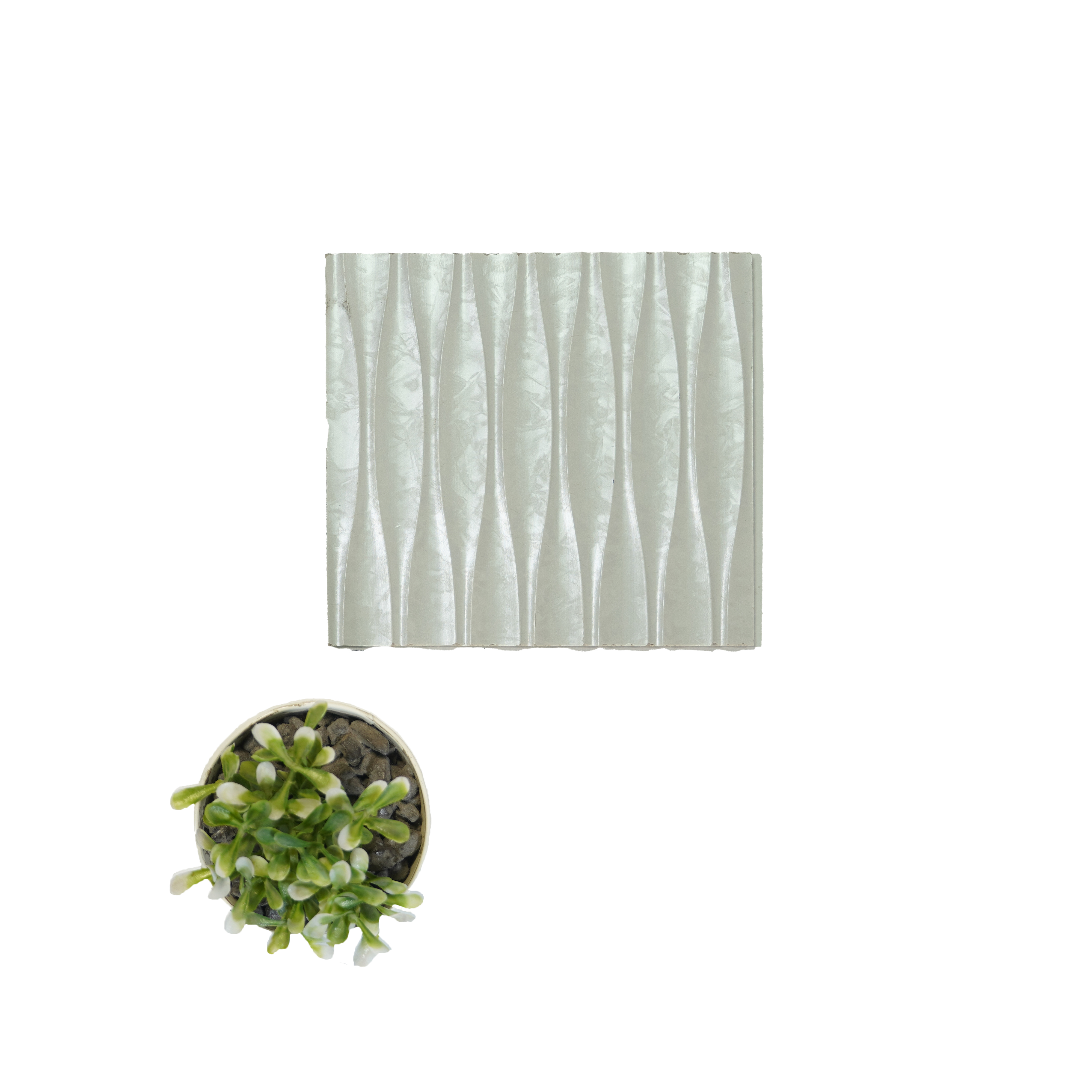 Cream Patterned Look Charcoal Decorative Wall Panel PN 04518 8 ft x 2 ft - 4 mm | Suitable for Feature Wall, TV Unit & Living Room | Width is Subjected to 5% Variation