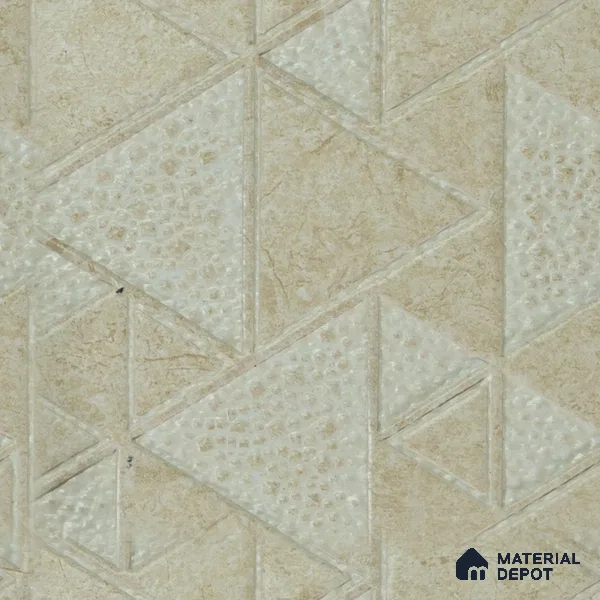 Cream Geometric Look Charcoal Decorative Wall Panel 8 ft x 2 ft 4 mm | Ideal For Feature Wall, Living Room, Bedroom, Kitchen, Office | PN 04516 | Width is Subjected to 5% Variation
