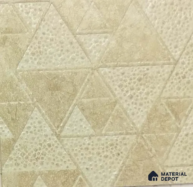 Cream Geometric Look Charcoal Decorative Wall Panel 1151 8 ft x 2 ft - 4 mm | Suitable for Feature Wall, TV Unit & Living Room | Width is Subjected to 5% Variation