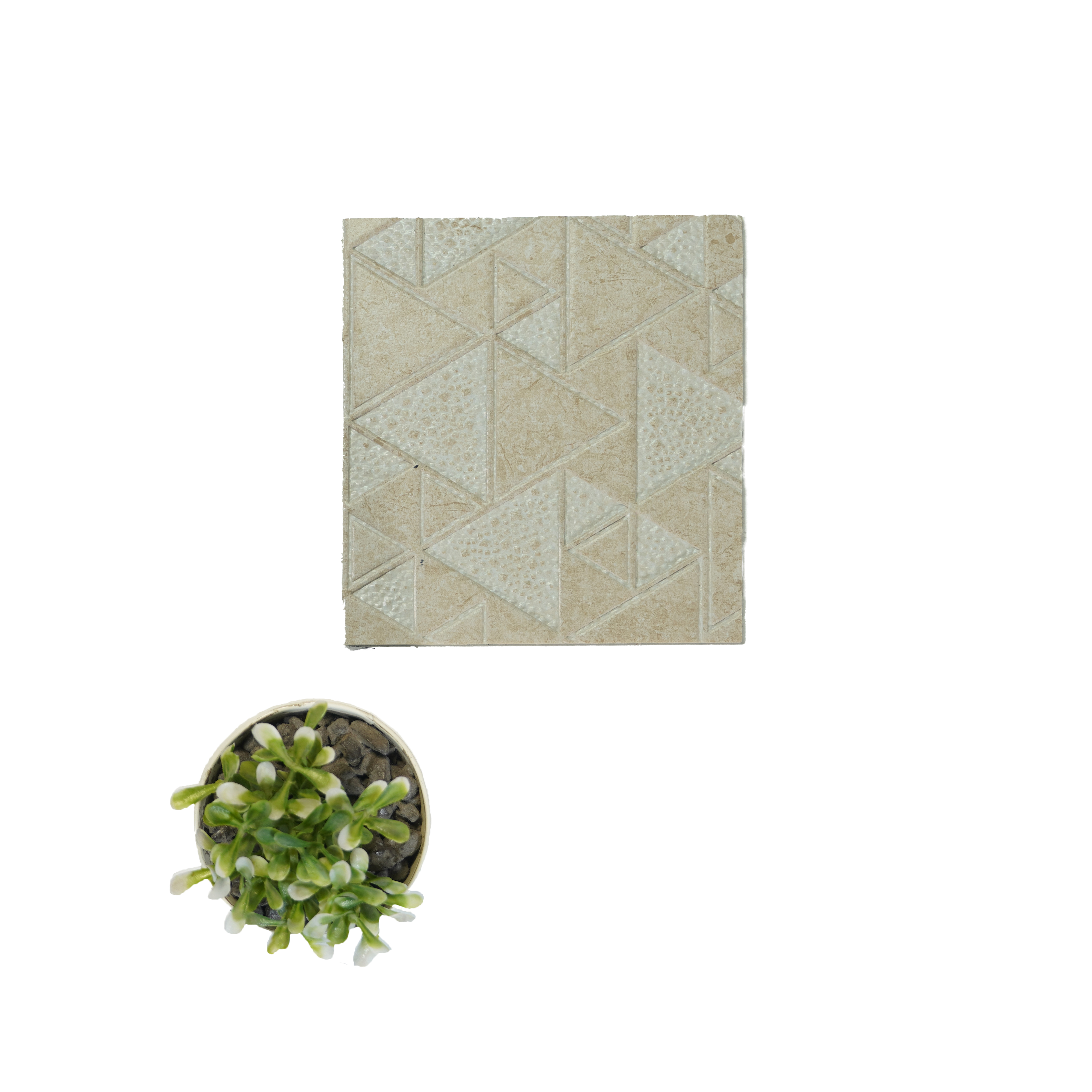 Cream Geometric Look Charcoal Decorative Wall Panel 8 ft x 2 ft 4 mm | Ideal For Feature Wall, Living Room, Bedroom, Kitchen, Office | PN 04516 | Width is Subjected to 5% Variation