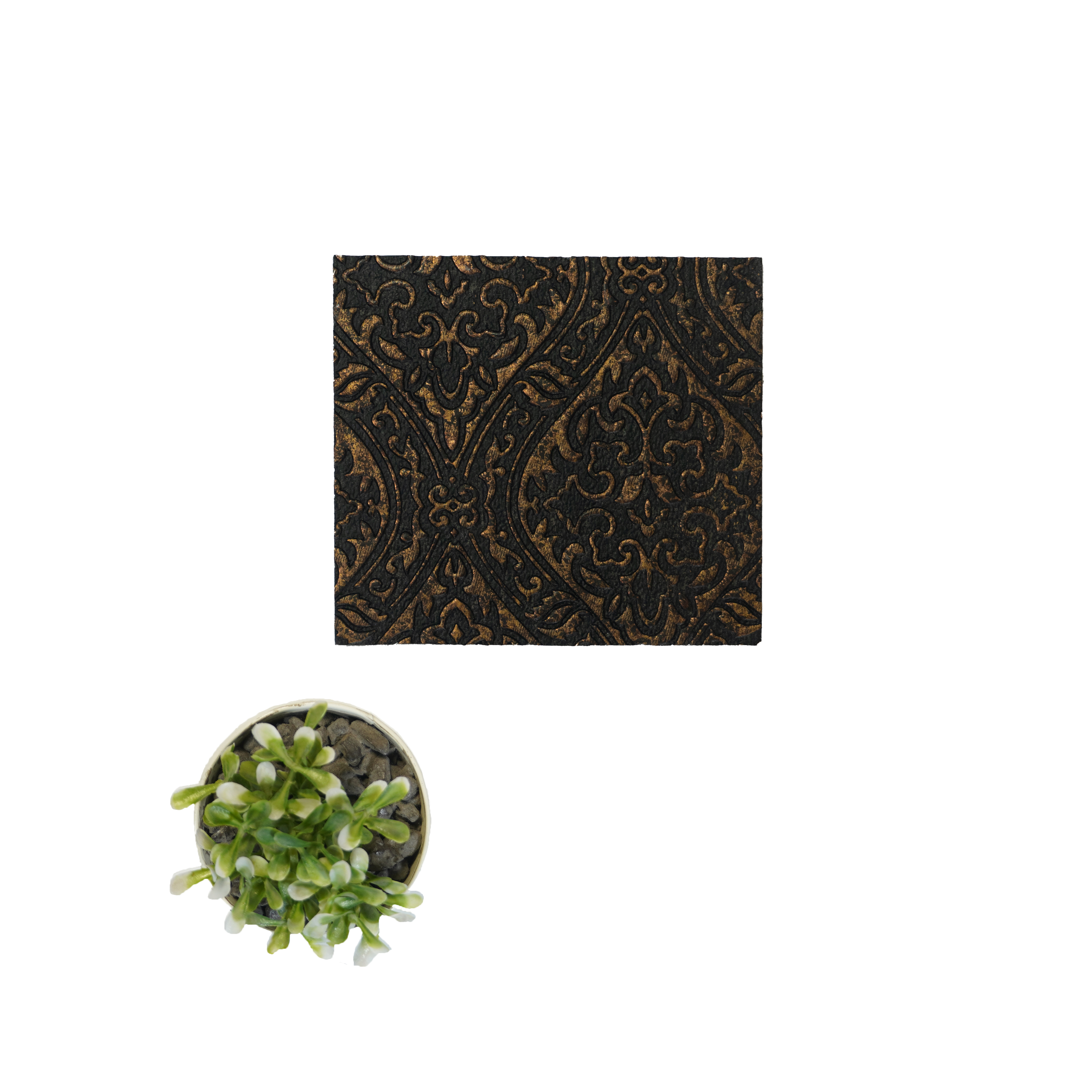 Black Patterned Look Charcoal Decorative Wall Panel PN 04541 8 ft x 2 ft - 4 mm | Suitable for Feature Wall, TV Unit & Living Room | Width is Subjected to 5% Variation