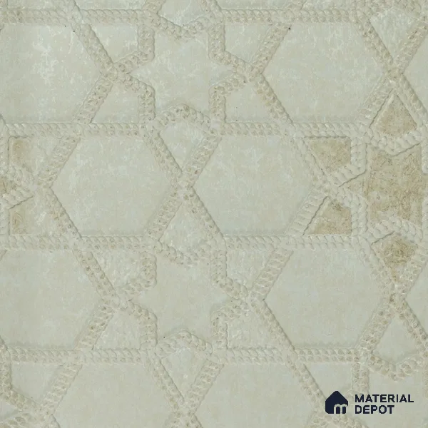 Cream Patterned Look Charcoal Decorative Wall Panel PN 04526 8 ft x 2 ft - 4 mm | Suitable for Feature Wall, TV Unit & Living Room | Width is Subjected to 5% Variation