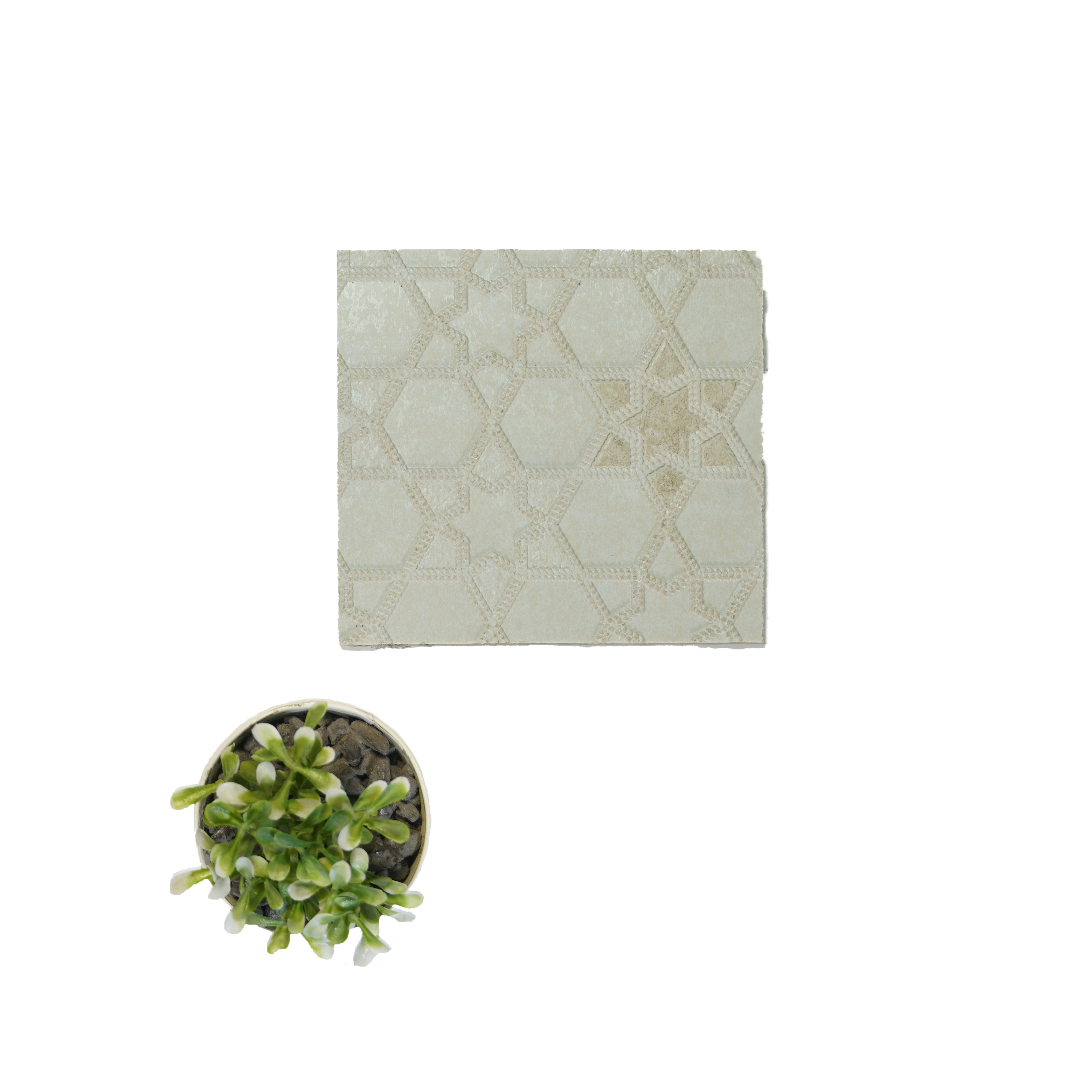 Cream Patterned Look Charcoal Decorative Wall Panel PN 04526 8 ft x 2 ft - 4 mm | Suitable for Feature Wall, TV Unit & Living Room | Width is Subjected to 5% Variation