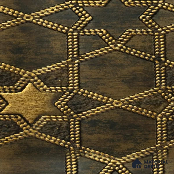Gold Patterned Look Charcoal Decorative Wall Panel PN 04527 8 ft x 2 ft - 4 mm | Suitable for Feature Wall, TV Unit & Living Room | Width is Subjected to 5% Variation