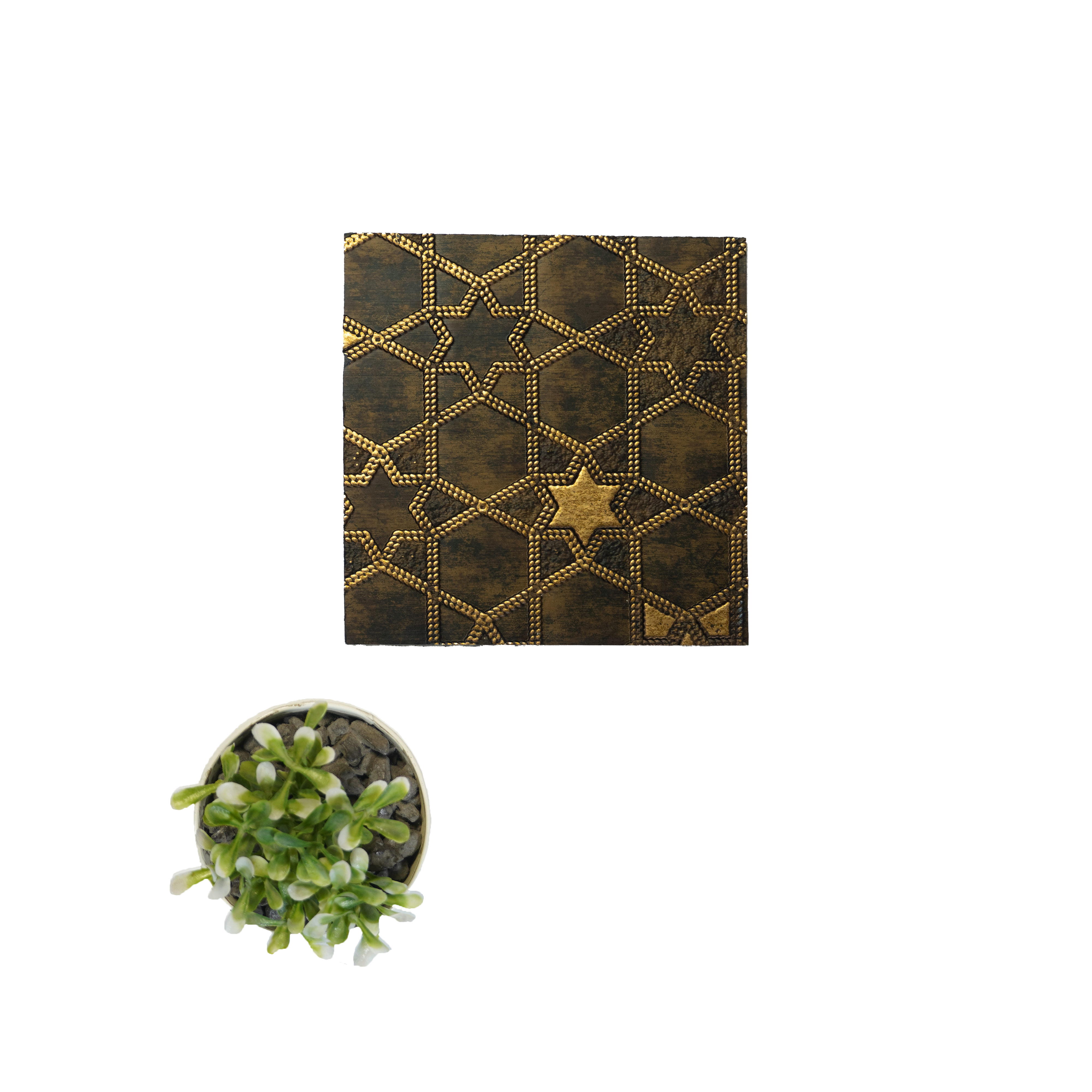 Gold Patterned Look Charcoal Decorative Wall Panel PN 04527 8 ft x 2 ft - 4 mm | Suitable for Feature Wall, TV Unit & Living Room | Width is Subjected to 5% Variation