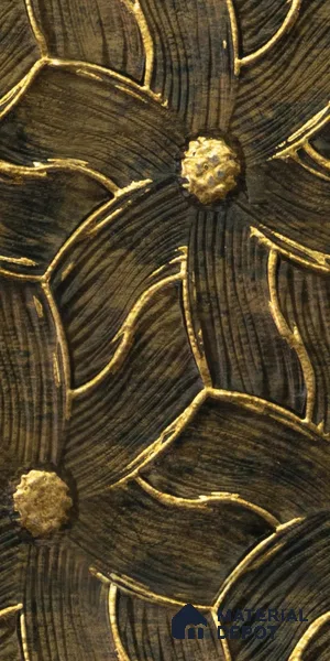 Gold Patterned Look Charcoal Decorative Wall Panel PN 04537 8 ft x 2 ft - 4 mm | Suitable for Feature Wall, TV Unit & Living Room | Width is Subjected to 5% Variation