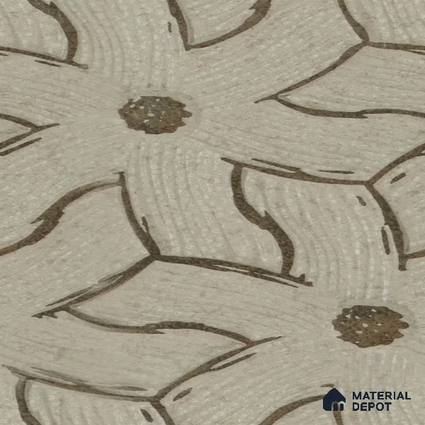 Cream Patterned Look Charcoal Decorative Wall Panel PN 04538 8 ft x 2 ft - 4 mm | Suitable for Feature Wall, TV Unit & Living Room | Width is Subjected to 5% Variation
