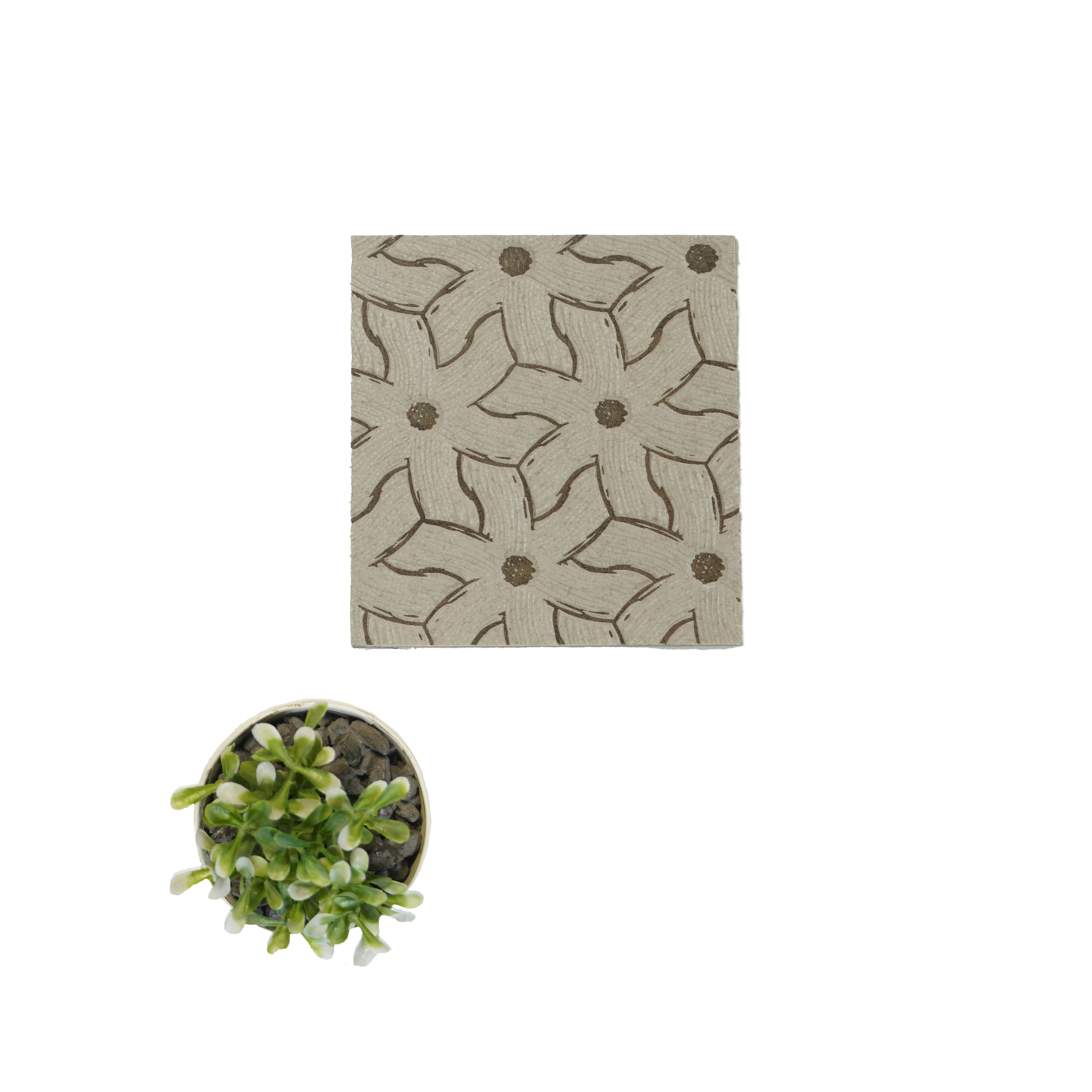Cream Patterned Look Charcoal Decorative Wall Panel PN 04538 8 ft x 2 ft - 4 mm | Suitable for Feature Wall, TV Unit & Living Room | Width is Subjected to 5% Variation