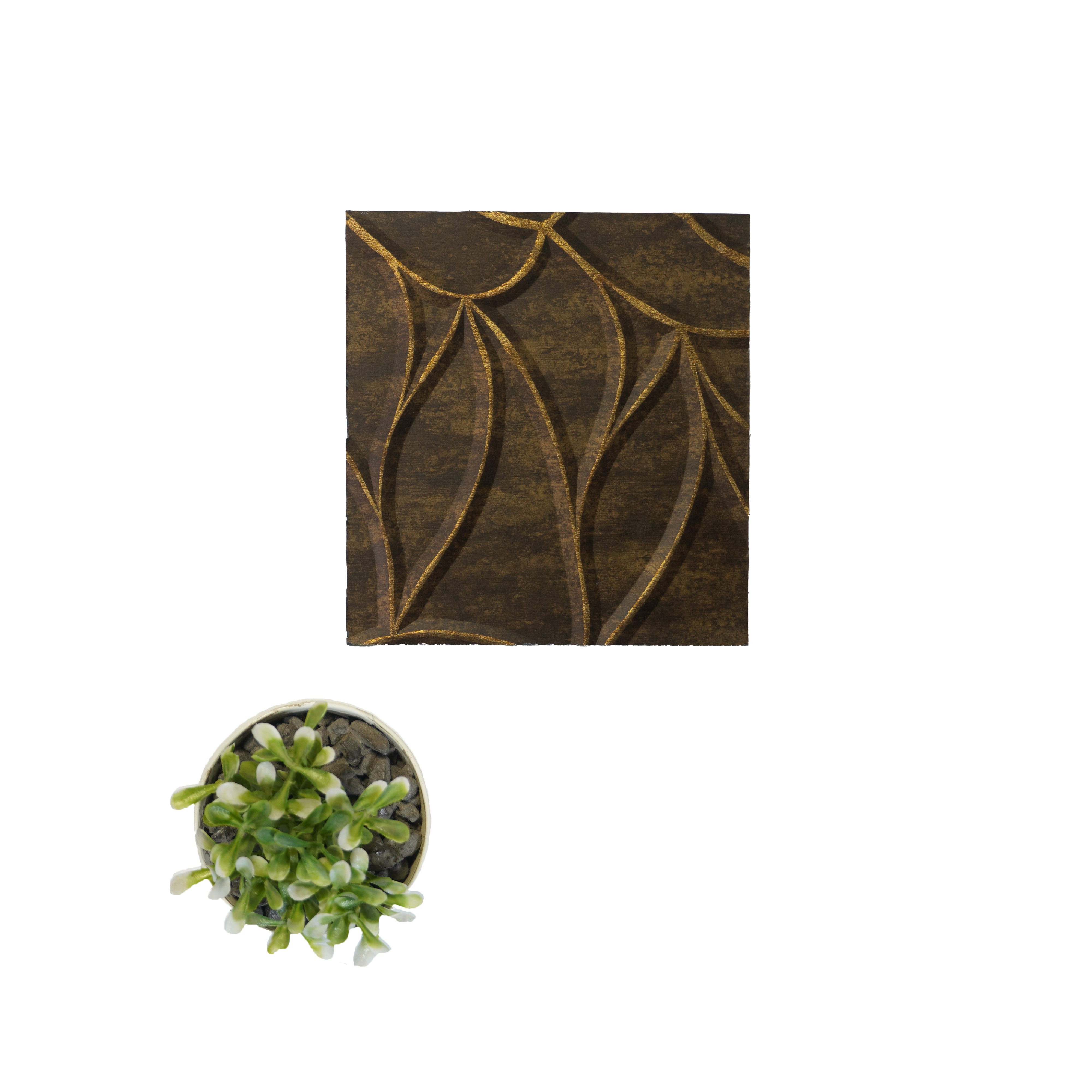 Gold Patterned Look Charcoal Decorative Wall Panel PN 04539 8 ft x 2 ft - 4 mm | Suitable for Feature Wall, TV Unit & Living Room | Width is Subjected to 5% Variation