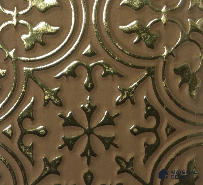 Gold Patterned Look Charcoal Decorative Wall Panel PN 04535 (1170) 8 ft x 2 ft - 4 mm | Suitable for Feature Wall, TV Unit & Living Room | Width is Subjected to 5% Variation