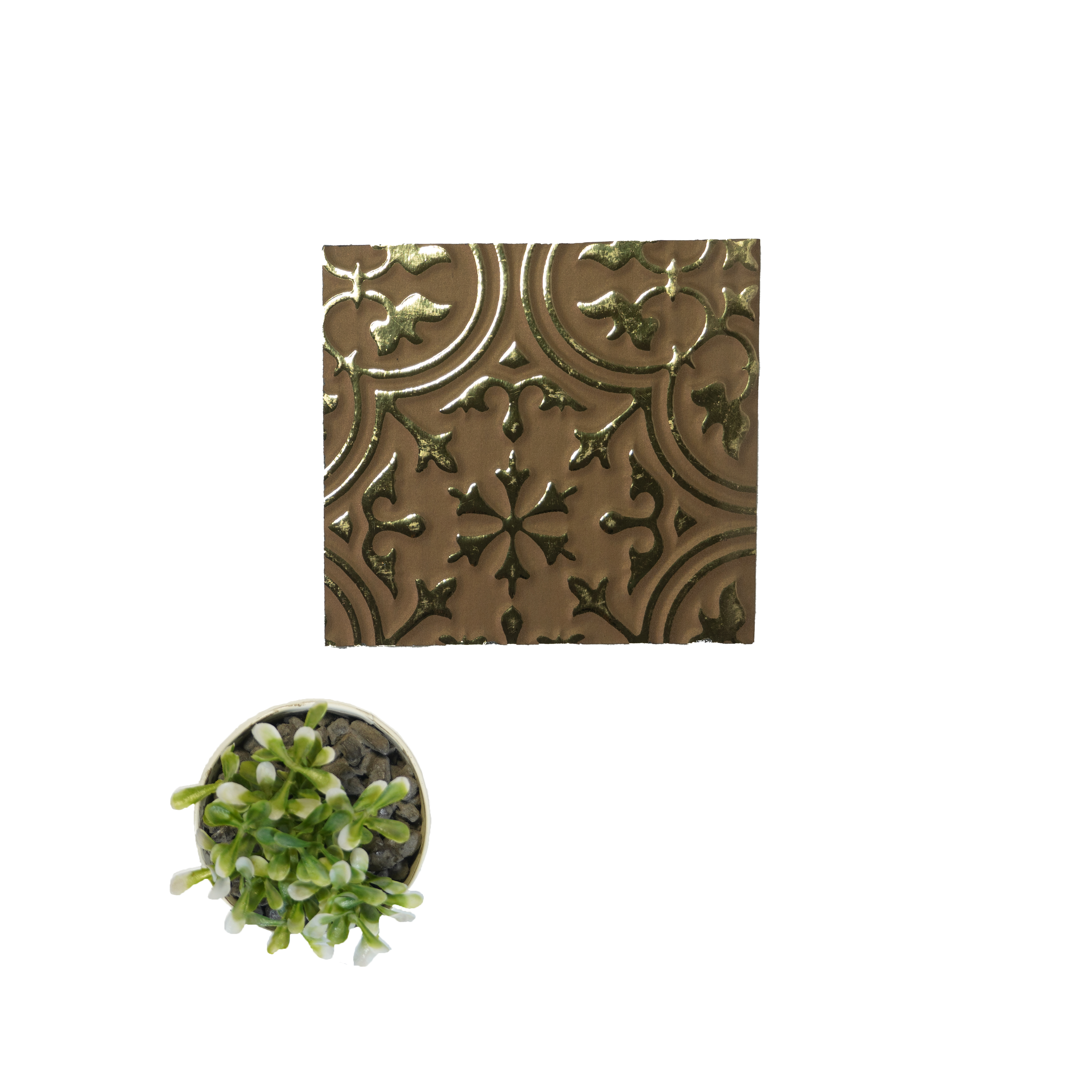Gold Patterned Look Charcoal Decorative Wall Panel PN 04535 (1170) 8 ft x 2 ft - 4 mm | Suitable for Feature Wall, TV Unit & Living Room | Width is Subjected to 5% Variation