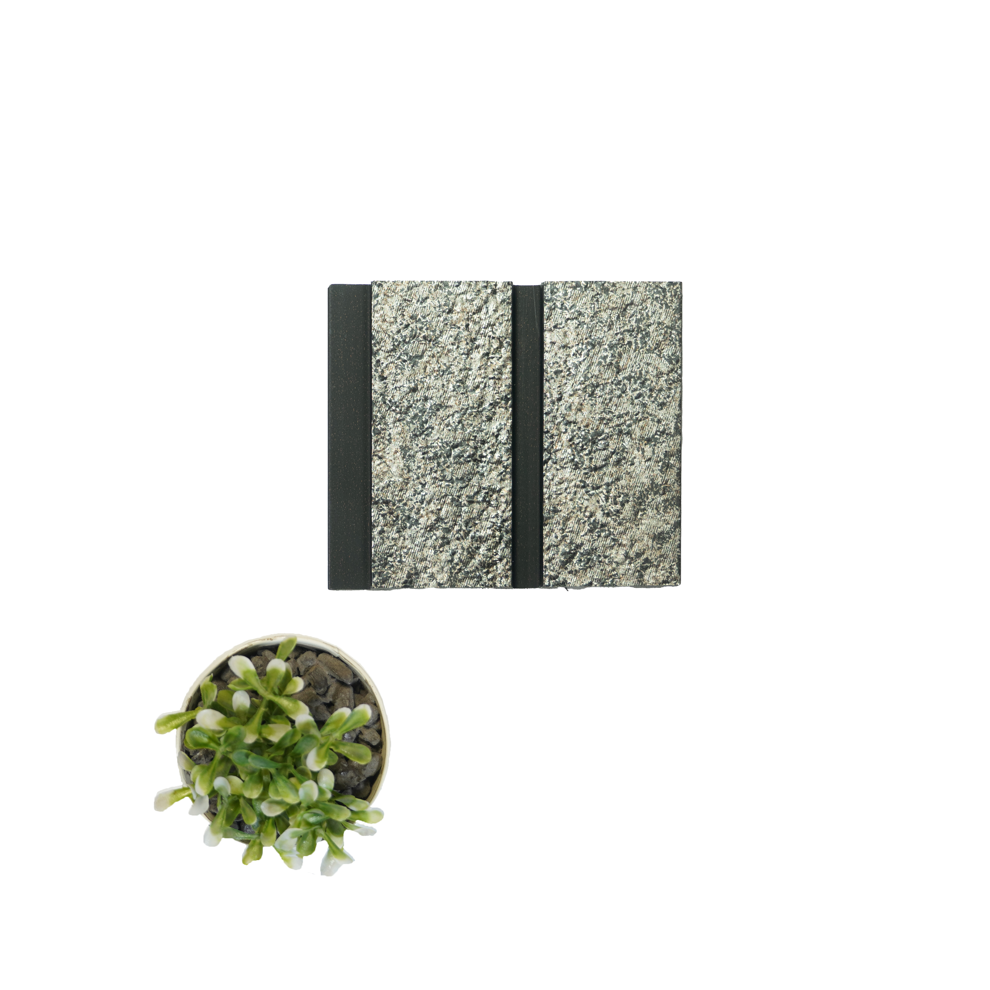 Grey Stone Louver PN 04555 8 ft x 4.9 inch Charcoal Panel - 12 mm | Suitable for Feature Wall, TV Unit & Living Room | Width is Subjected to 5% Variation