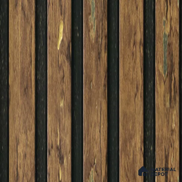 Brown Patterned Louver 1179 244 (Trend 1179) 8 ft x 4.9 inch Charcoal Panel - 12 mm | Suitable for Feature Wall, TV Unit & Living Room | Width is Subjected to 5% Variation