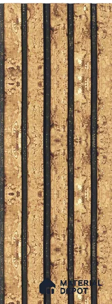 Brown Patterned Louver 1179 244 (Trend 1179) 8 ft x 4.9 inch Charcoal Panel - 12 mm | Suitable for Feature Wall, TV Unit & Living Room | Width is Subjected to 5% Variation