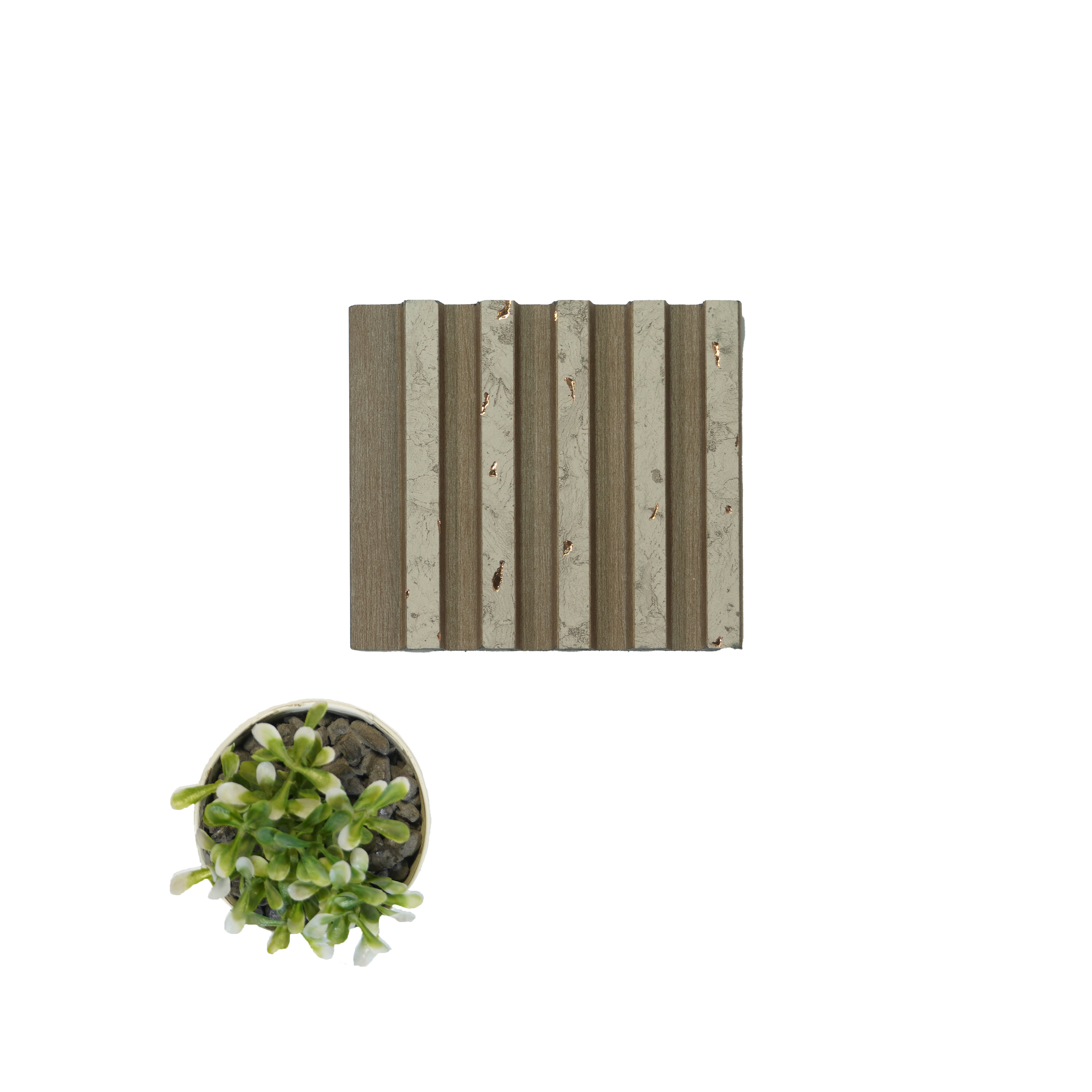 Brown Wooden Louver PN 04562 8 ft x 4.9 inch Charcoal Panel - 12 mm | Suitable for Feature Wall, TV Unit & Living Room | Width is Subjected to 5% Variation