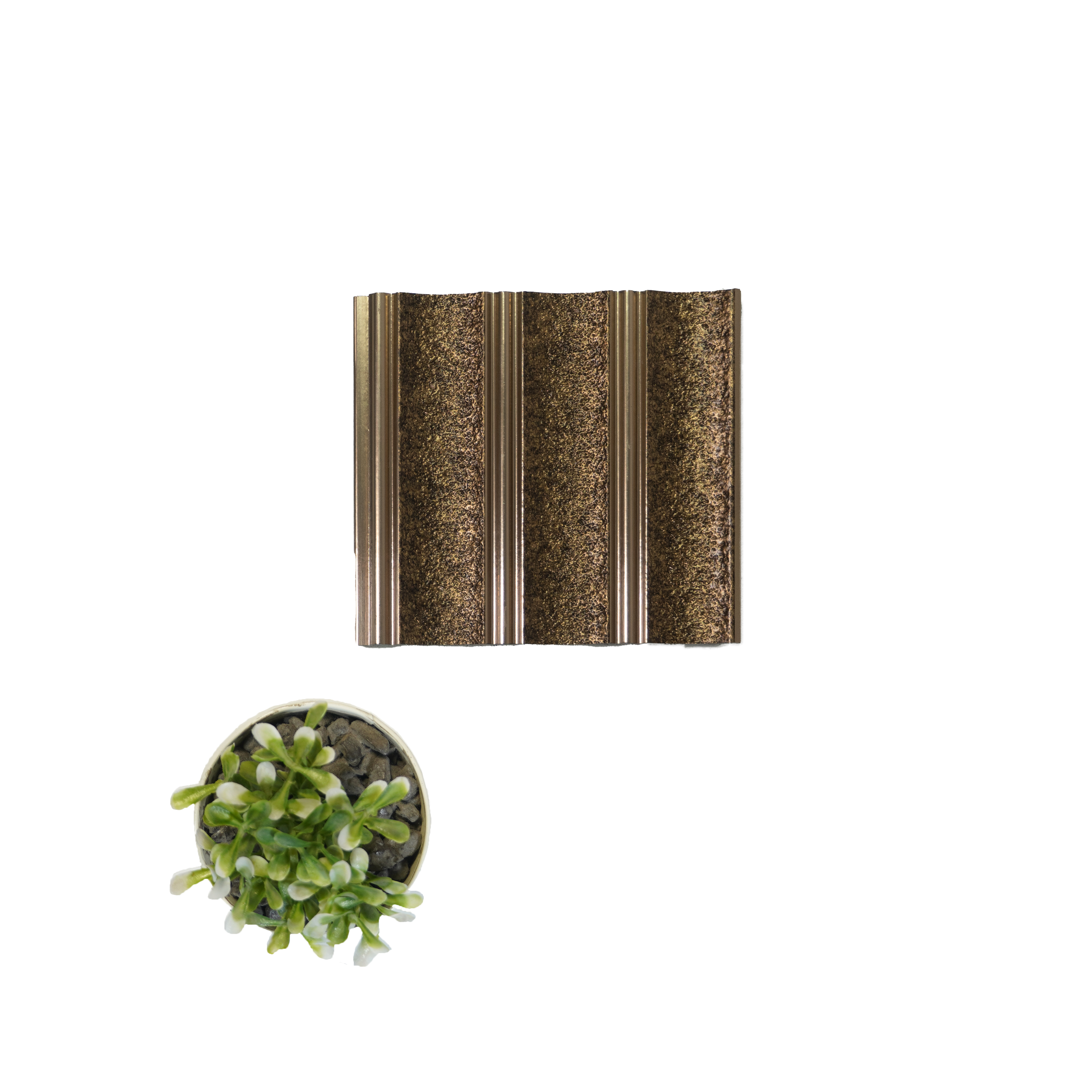 Brown Stone Louver PN 04564 8 ft x 4.9 inch Charcoal Panel - 12 mm | Suitable for Feature Wall, TV Unit & Living Room | Width is Subjected to 5% Variation