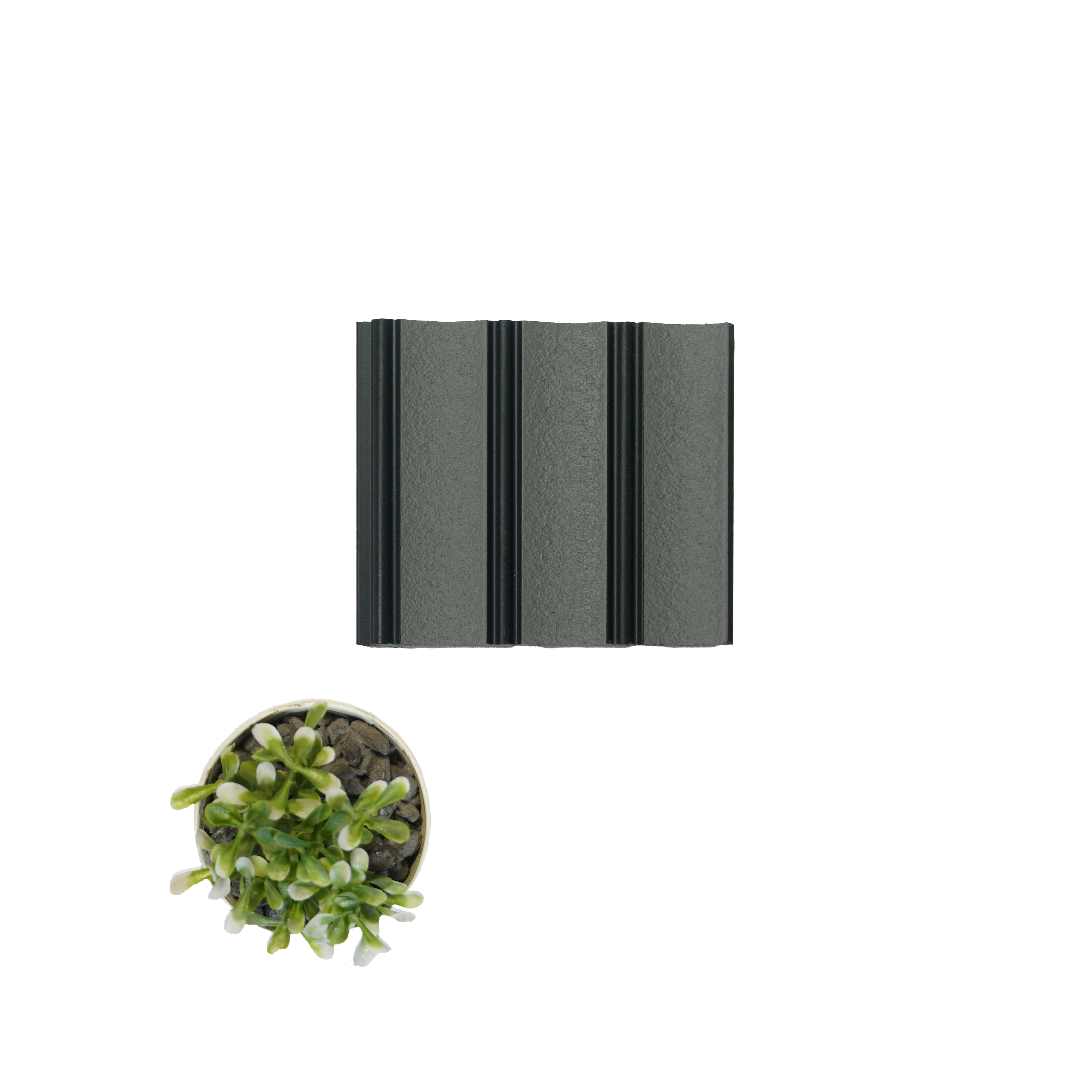 Grey Stone Louver PN 04568 8 ft x 4.9 inch Charcoal Panel - 12 mm | Suitable for Feature Wall, TV Unit & Living Room | Width is Subjected to 5% Variation