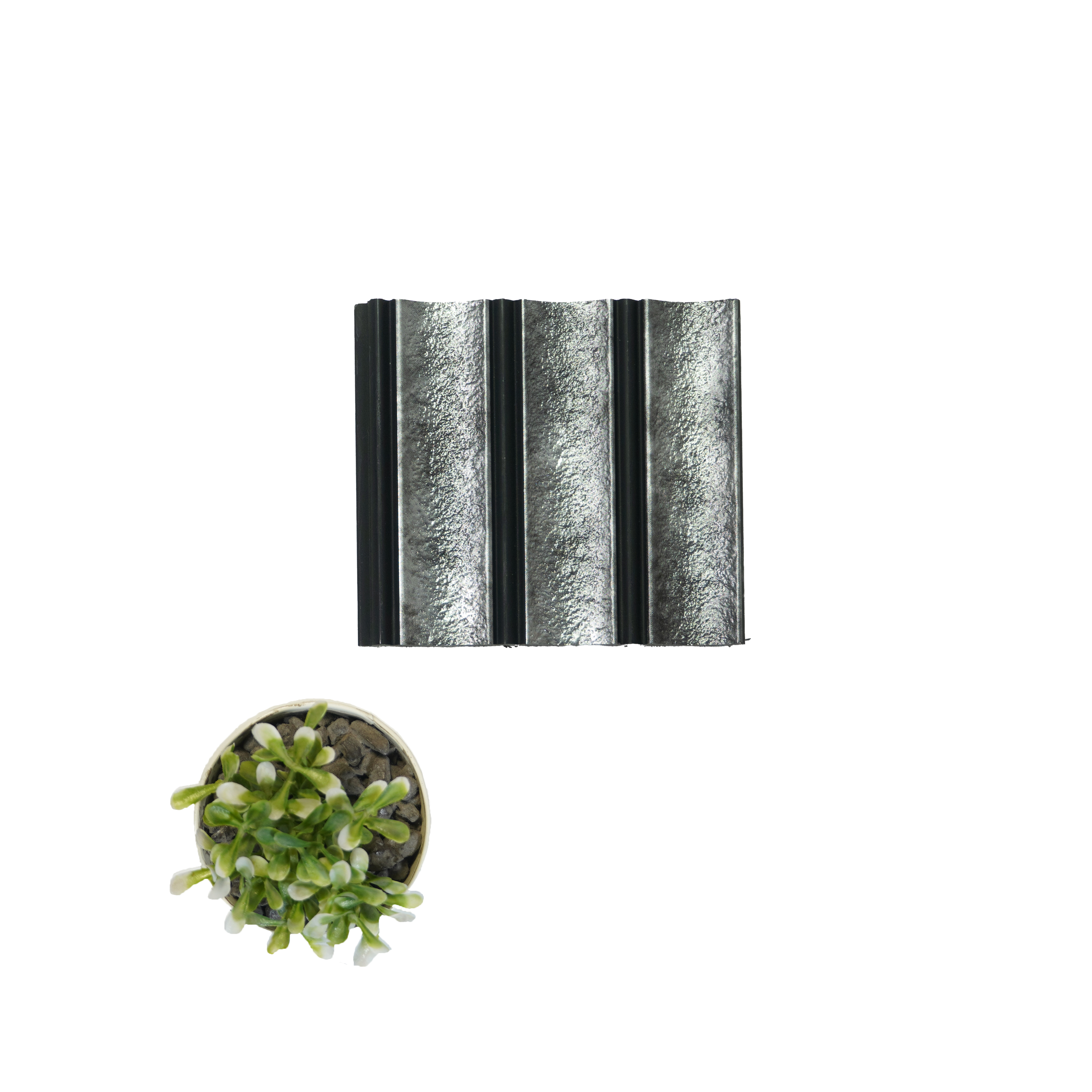 Grey Metallic Louver PN 04569 8 ft x 4.9 inch Charcoal Panel - 12 mm | Suitable for Feature Wall, TV Unit & Living Room | Width is Subjected to 5% Variation