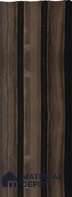 Brown Wooden Louver 1190 244 (Trend 1190) 8 ft x 4.9 inch Charcoal Panel - 12 mm | Suitable for Feature Wall, TV Unit & Living Room | Width is Subjected to 5% Variation