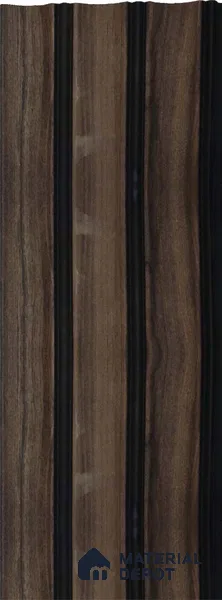 Brown Wooden Louver 1190 244 (Trend 1190) 8 ft x 4.9 inch Charcoal Panel - 12 mm | Suitable for Feature Wall, TV Unit & Living Room | Width is Subjected to 5% Variation