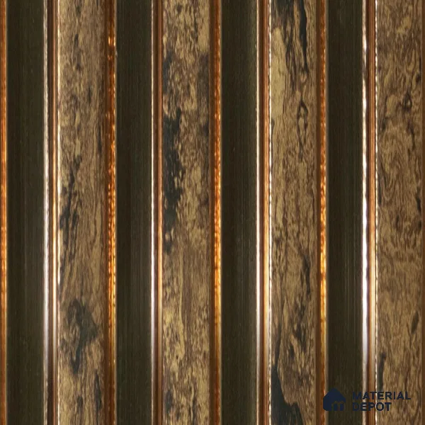 Brown Metallic Louver PN 04575 8 ft x 4.9 inch Charcoal Panel - 12 mm | Suitable for Feature Wall, TV Unit & Living Room | Width is Subjected to 5% Variation