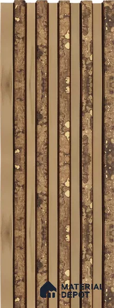 Brown Metallic Louver 1195 244 (Trend 1195) 8 ft x 4.9 inch Charcoal Panel - 12 mm | Suitable for Feature Wall, TV Unit & Living Room | Width is Subjected to 5% Variation