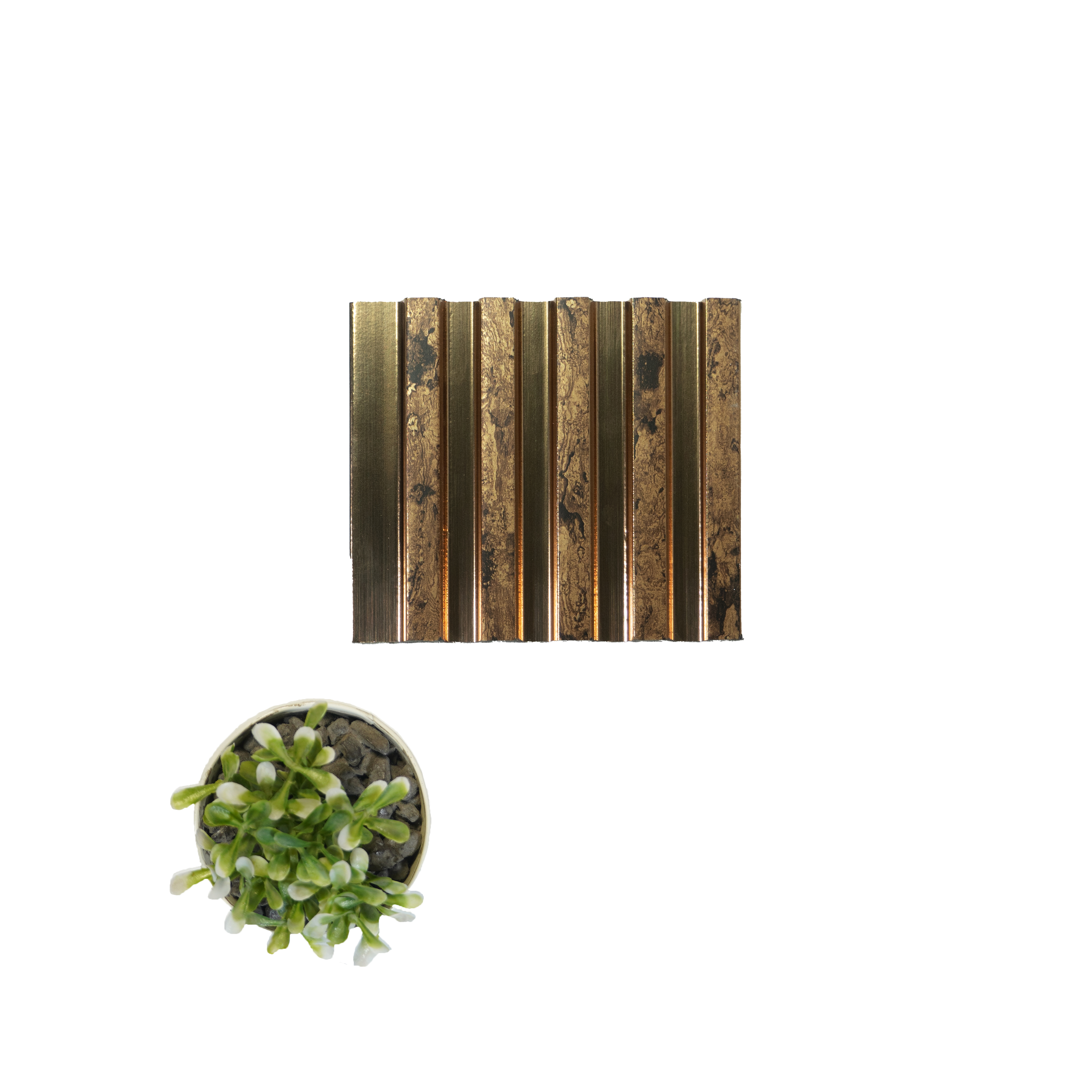 Brown Metallic Louver PN 04575 8 ft x 4.9 inch Charcoal Panel - 12 mm | Suitable for Feature Wall, TV Unit & Living Room | Width is Subjected to 5% Variation