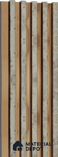 Brown Metallic Louver 1196 244 (Trend 1196) 8 ft x 4.9 inch Charcoal Panel - 12 mm | Suitable for Feature Wall, TV Unit & Living Room | Width is Subjected to 5% Variation