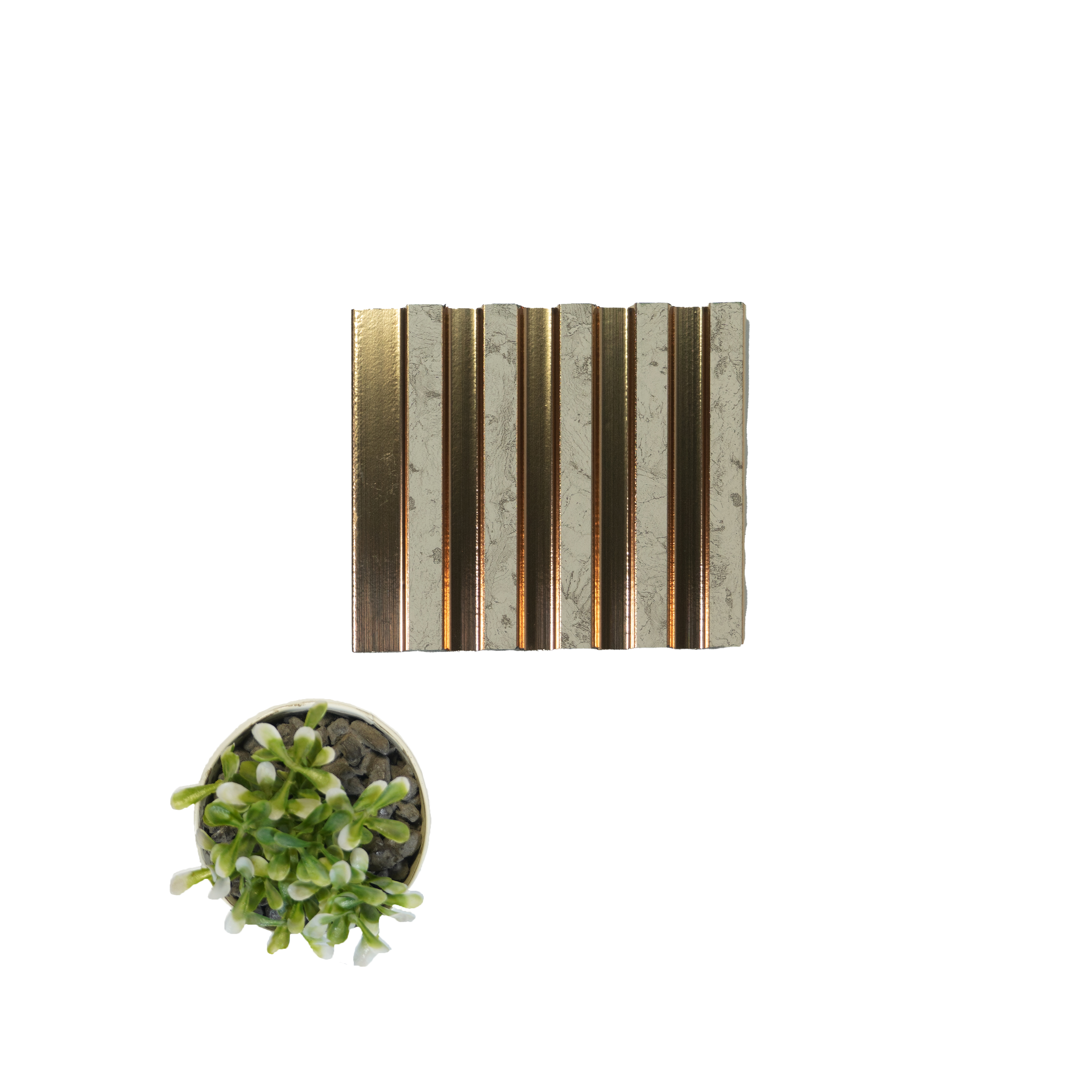 Brown Metallic Louver 1196 244 (Trend 1196) 8 ft x 4.9 inch Charcoal Panel - 12 mm | Suitable for Feature Wall, TV Unit & Living Room | Width is Subjected to 5% Variation