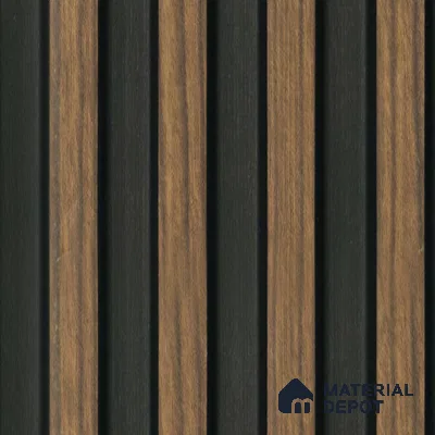 Brown Wooden Louver 1197 244 (Trend 1197) 8 ft x 4.9 inch Charcoal Panel - 12 mm | Suitable for Feature Wall, TV Unit & Living Room | Width is Subjected to 5% Variation