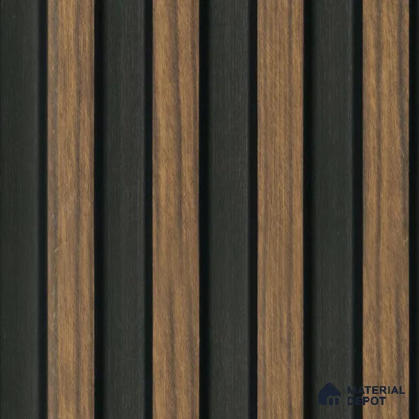 Brown Wooden Louver 1197 244 (Trend 1197) 8 ft x 4.9 inch Charcoal Panel - 12 mm | Suitable for Feature Wall, TV Unit & Living Room | Width is Subjected to 5% Variation