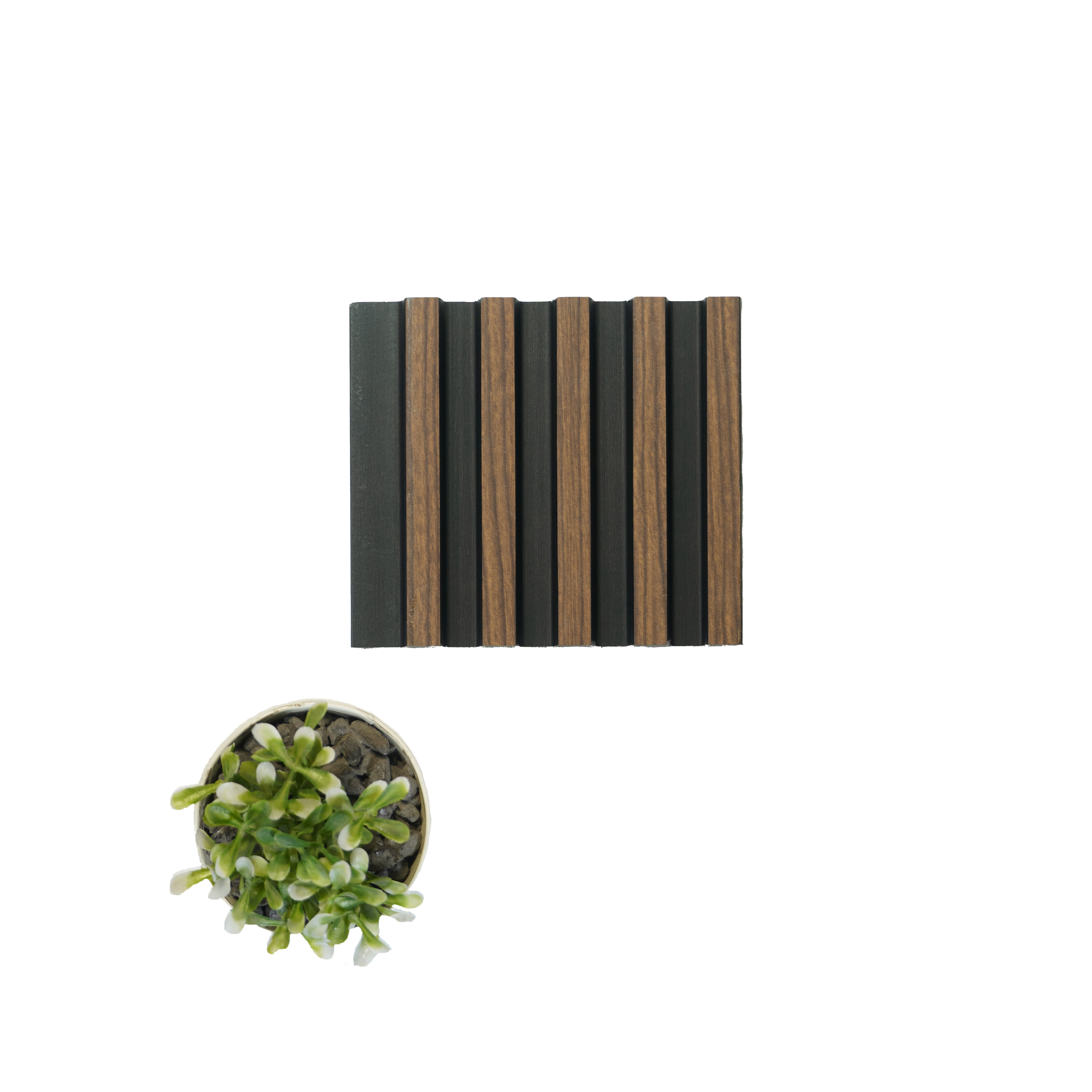 Brown Wooden Louver 1197 244 (Trend 1197) 8 ft x 4.9 inch Charcoal Panel - 12 mm | Suitable for Feature Wall, TV Unit & Living Room | Width is Subjected to 5% Variation