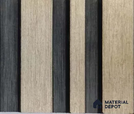 Brown Wooden Louver 1199 244 (Trend 1199) 8 ft x 4.9 inch Charcoal Panel - 12 mm | Suitable for Feature Wall, TV Unit & Living Room | Width is Subjected to 5% Variation