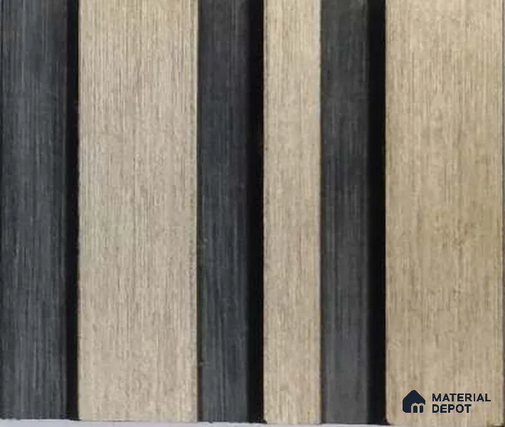 Brown Wooden Louver 1199 244 (Trend 1199) 8 ft x 4.9 inch Charcoal Panel - 12 mm | Suitable for Feature Wall, TV Unit & Living Room | Width is Subjected to 5% Variation