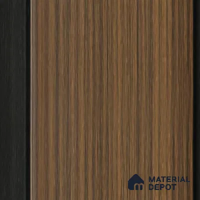 Brown Wooden Louver PN 04582 8 ft x 4.9 inch Charcoal Panel - 12 mm | Suitable for Feature Wall, TV Unit & Living Room | Width is Subjected to 5% Variation