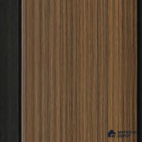 Brown Wooden Louver PN 04582 8 ft x 4.9 inch Charcoal Panel - 12 mm | Suitable for Feature Wall, TV Unit & Living Room | Width is Subjected to 5% Variation