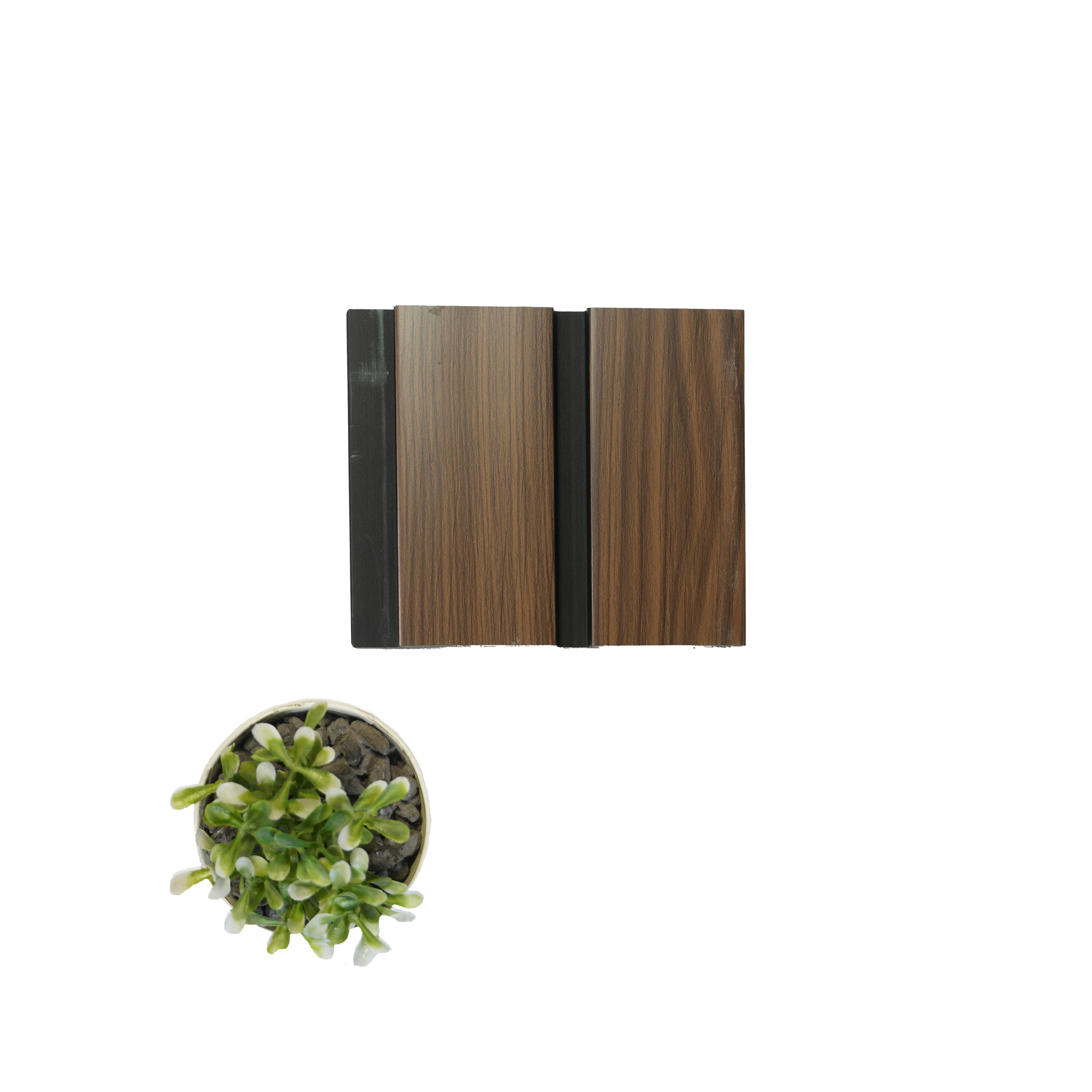 Brown Wooden Louver PN 04582 8 ft x 4.9 inch Charcoal Panel - 12 mm | Suitable for Feature Wall, TV Unit & Living Room | Width is Subjected to 5% Variation