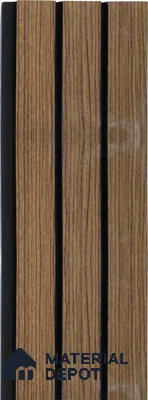 Brown Wooden Louver 1206 244 (Trend 1206) 8 ft x 4.9 inch Charcoal Panel - 12 mm | Suitable for Feature Wall, TV Unit & Living Room | Width is Subjected to 5% Variation