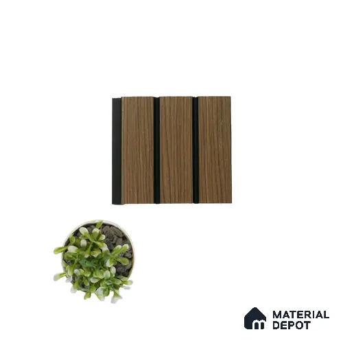 Brown Wooden Louver PN 04585 8 ft x 4.9 inch Charcoal Panel - 12 mm | Suitable for Feature Wall, TV Unit & Living Room | Width is Subjected to 5% Variation