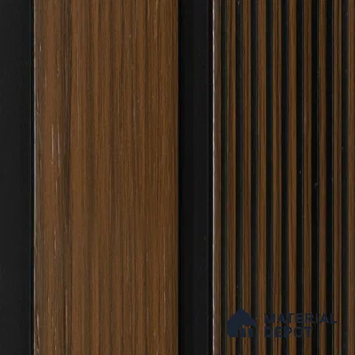 Brown Wooden Louver PN 04588 8 ft x 4.9 inch Charcoal Panel - 12 mm | Suitable for Feature Wall, TV Unit & Living Room | Width is Subjected to 5% Variation